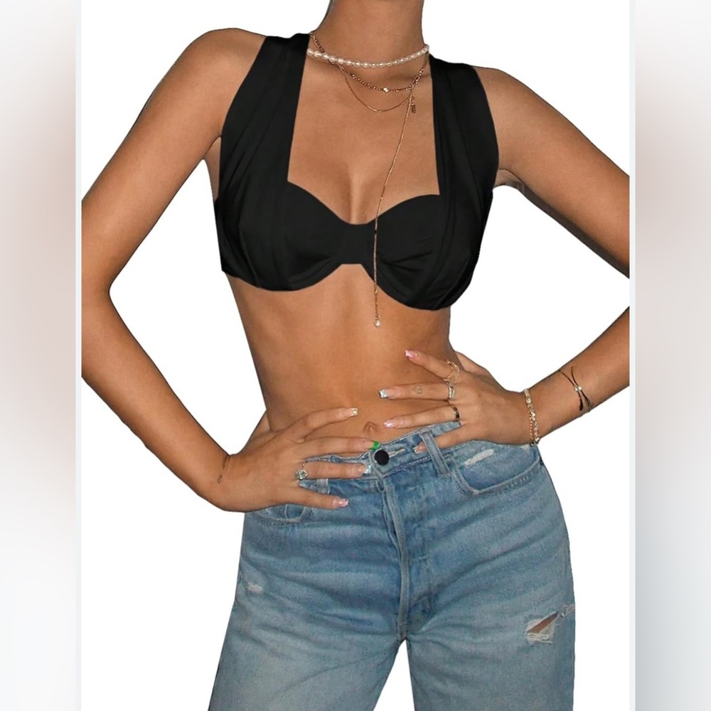 Black halter top